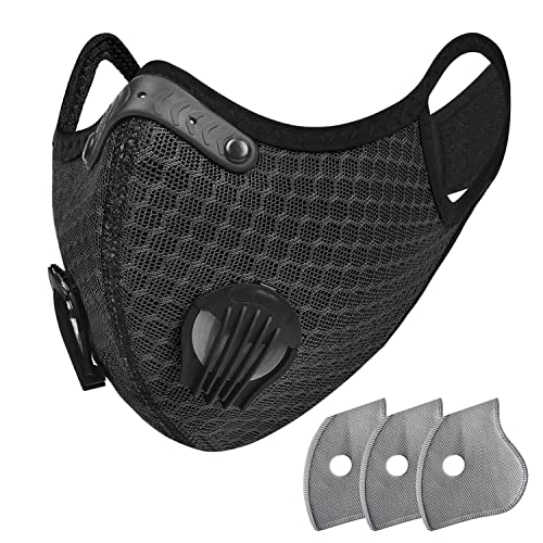 Serplex Riding Face Mask with 4 Breathe Filters Windproof Outdoor Sports Mask Breathable Mesh Winter Face Mask Washable and Reuseable Men Women Face Mask with Adjustable Back Fastening Closure Serplex Riding Face Mask with 4 Breathe Filters Windproof Outdoor Sports Mask Breathable Mesh Winter Face Mask Washable and Reuseable Men Women Face Mask with Adjustable Back Fastening Closure